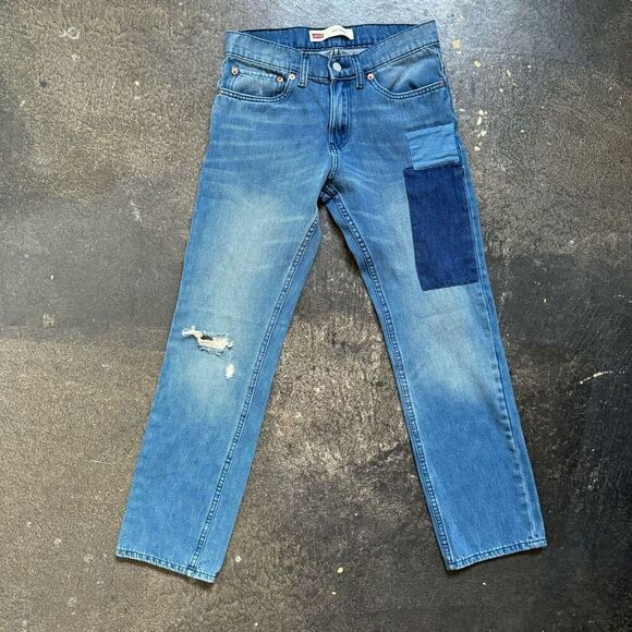 Levi’s Kids Youth Jeans Size 16 Regular 511 Slim Cotton Blend Patchwork Style - Picture 1 of 15